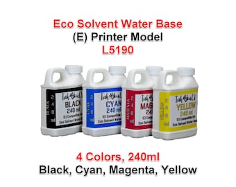 Eco Solvent Water Base Ink 4 Couleurs 240ml pour (E) imprimante modèle L5190 4 Bouteilles