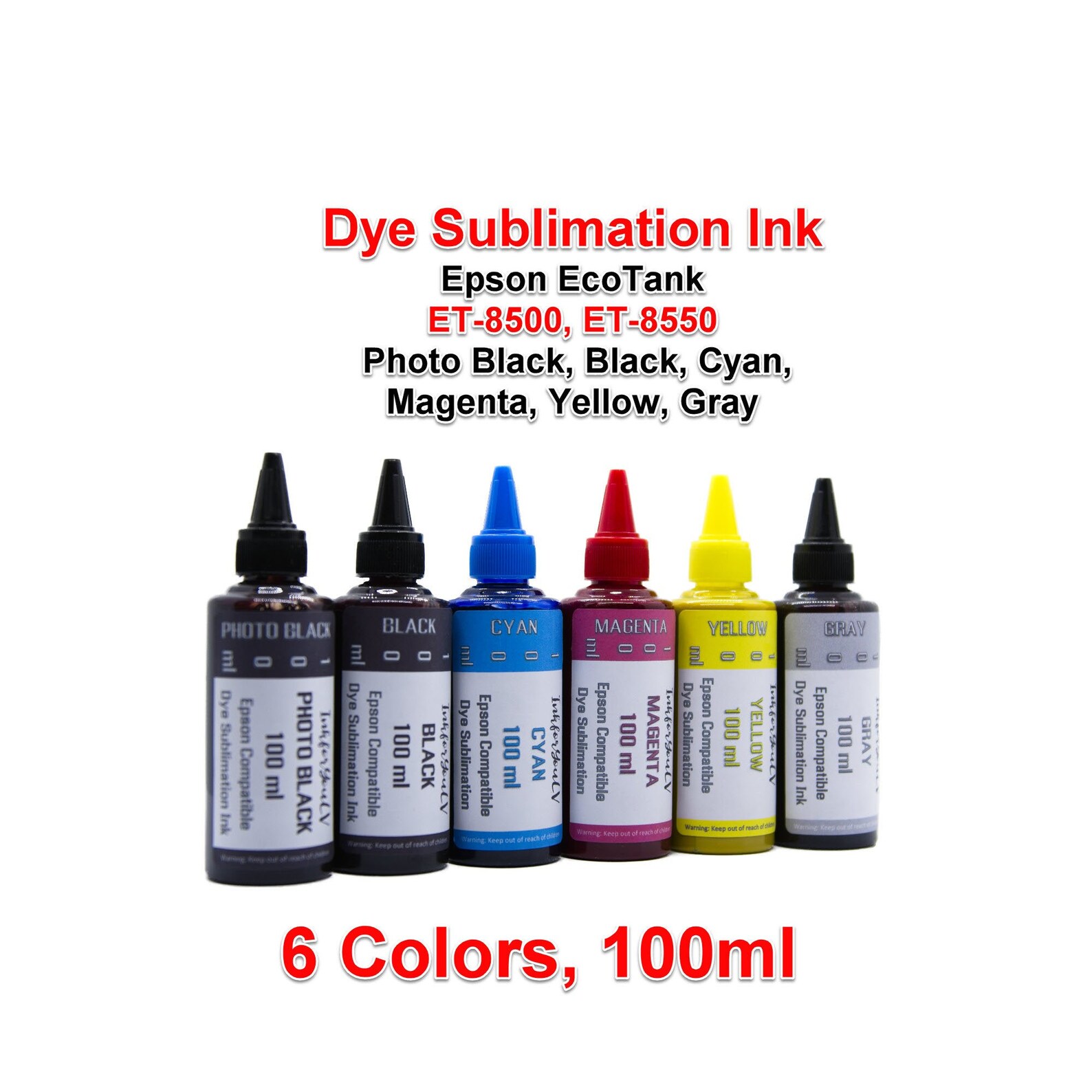 Dye Sublimation Ink 6 Colors 100ml printers Epson ET8500 ET Etsy