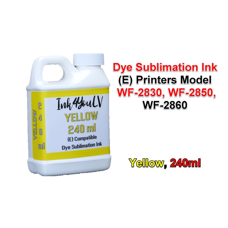 Pode incluir: Uma garrafa de pl&aacute;stico branco de tinta de sublima&ccedil;&atilde;o amarela, rotulada "Ink 4 Youl V" com "YELLOW 240 ml" e compat&iacute;vel com as impressoras WF-2830, WF-2850 e WF-2860. A garrafa cont&eacute;m 240 ml de tinta amarela.