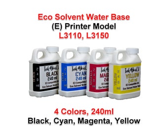 Eco Solvent Water Base Ink 4 Colors 240ml for (E) printer model L3110, L3150 4 Bottles