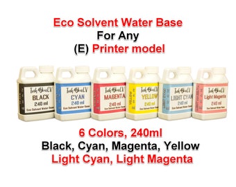 Eco Solvent Water Base Ink 6 Couleurs 240ml pour TOUS les modèles d’imprimantes (E)