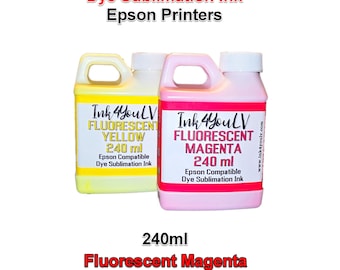 Dye Sublimation Ink 240ml 2 colors, Fluorescent Magenta, Fluorescent yellow, for all Epson printers models