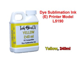 Dye Sublimation Ink, Yellow 240ml, for (E) printers model L5190, 1 Bottle