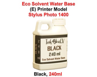 Tinta à base de água eco solvente preta 240ml para impressora (E) modelo (E) Stylus Photo 1400 1 frasco