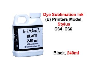 Tinta de sublimação preta 240ml 1 frasco, para impressoras (E) modelos C64, C66