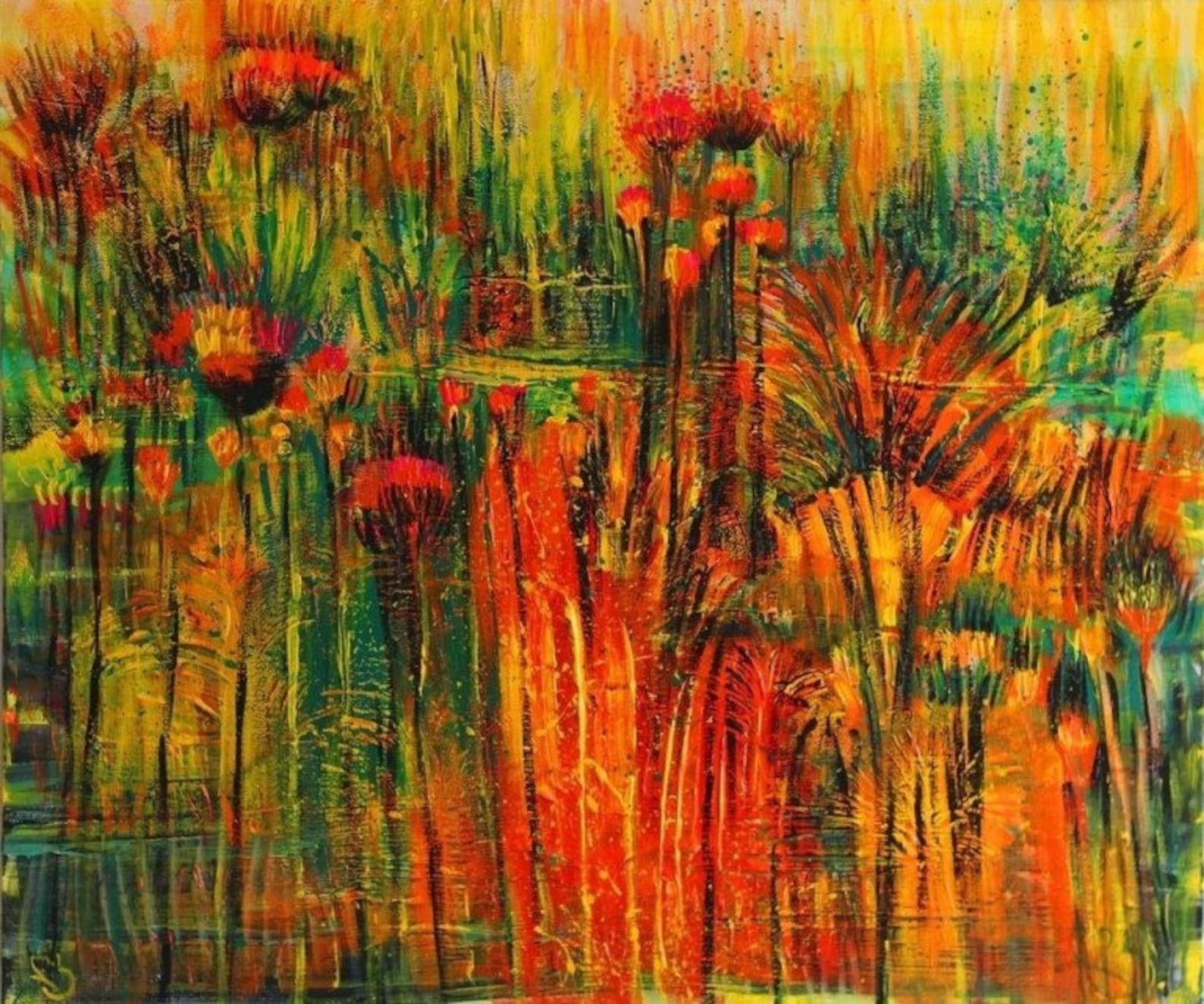 Orange Painting Abstract Modern Art Painting Original Painting