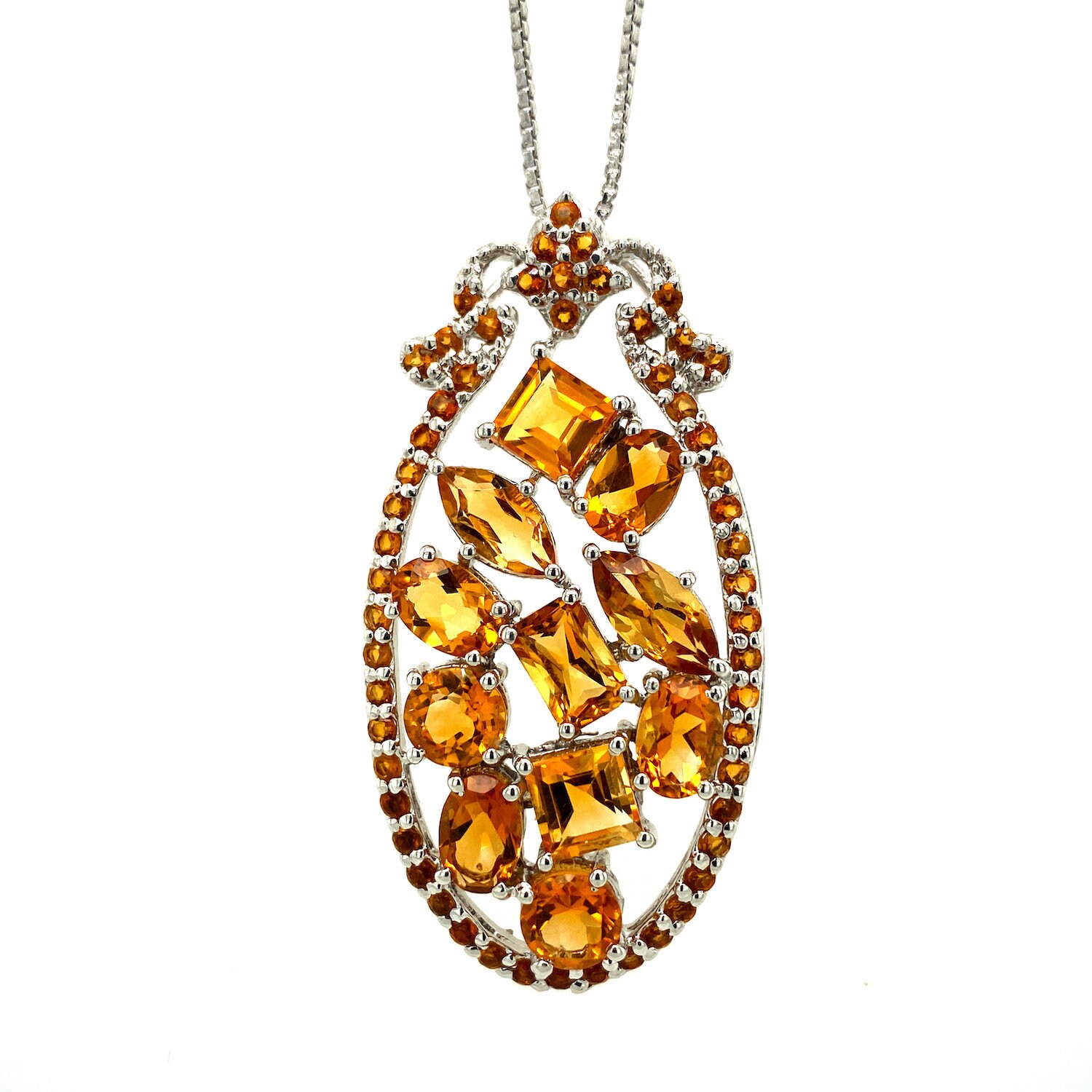 Antique Citrine Gemstone Pendant 
