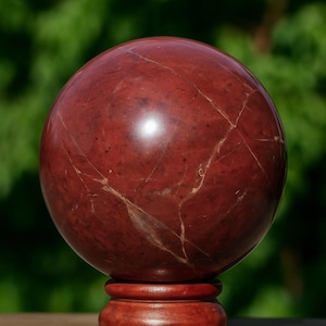 Large Customized Red Jasper Crystal Sphere | Big Size Crystal Ball for Healing, Meditation & Decor | Free Mystery Crystal Gift Included