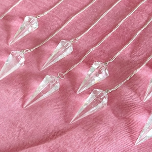 Bulk Clear Quartz Pendulum | Crystal Pendulum | Natural Gemstone Pendulums | Quartz Point Pendulum | Healing Dowsing Energy Balancing
