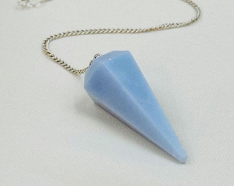 Péndulos de angelita al por mayor / Péndulos de radiestesia de piedras preciosas / Péndulos al por mayor / Péndulos de cono facetado / Regalo para ella / Regalo para brujas
