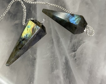 Bulk Labradorite Crystal Pendulums | Flashy Labradorite Pendulum | Facted Cone Pendulum | Labradorite Necklace | Bulk Crystals