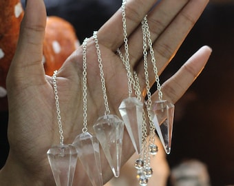 Bulk Clear Quartz Pendulum | Crystal Pendulum | Natural Gemstone Pendulums | Quartz Point Pendulum | Healing Dowsing Energy Balancing