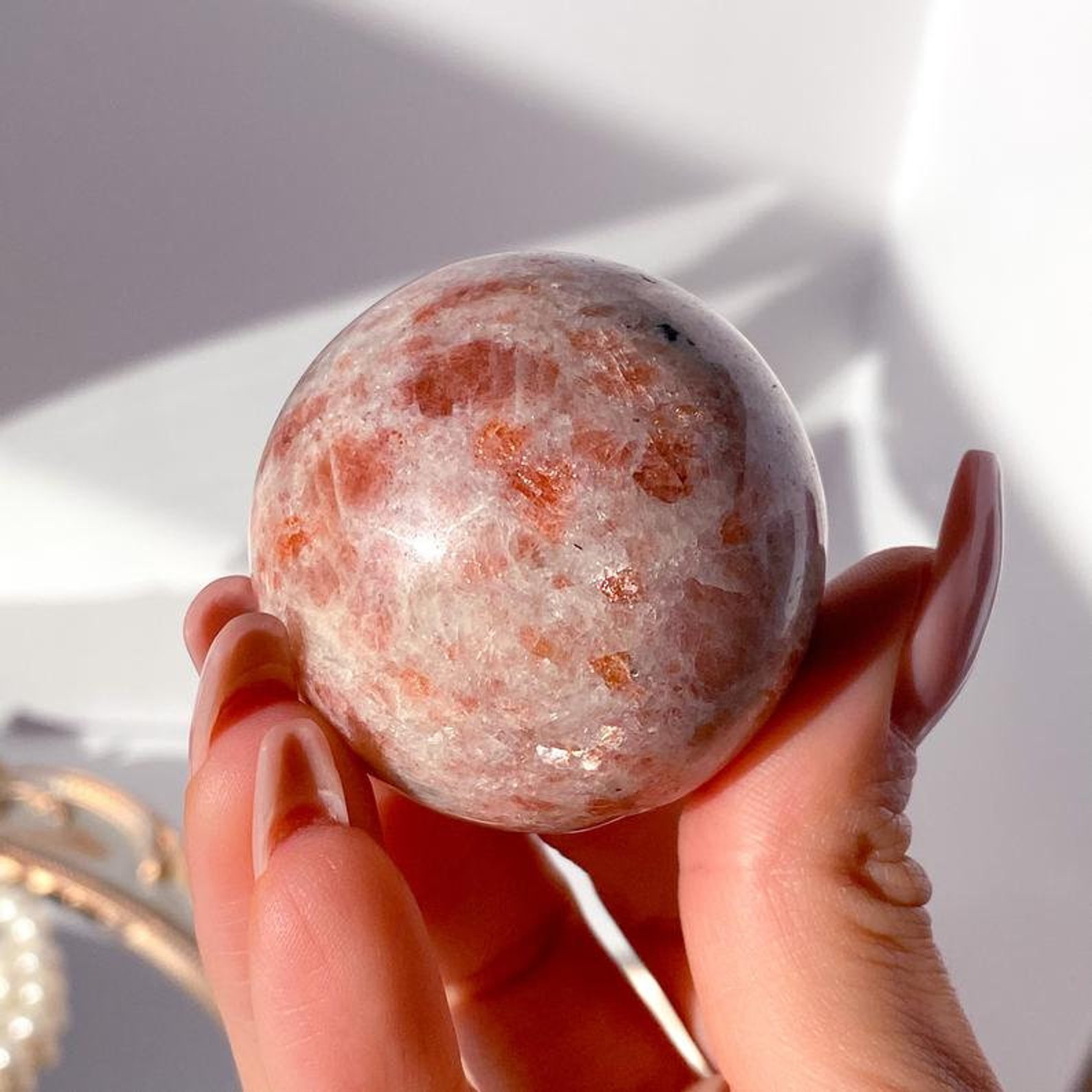 Bulk 4060MM Sunstone Sphere Gemstone Sphere Crystal Etsy