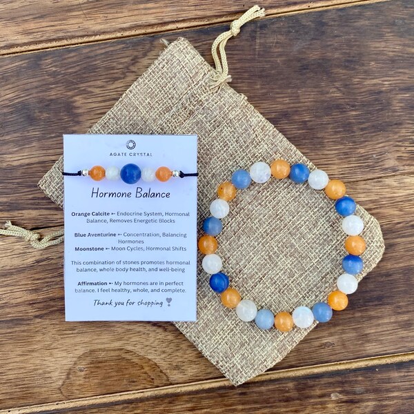 Reiki Infused Hormone Balance Healing Bracelet, Balance Hormones, Sacral Chakra, Chakra Jewelry, Yoga Jewelry, Intention Bracelet, Boho