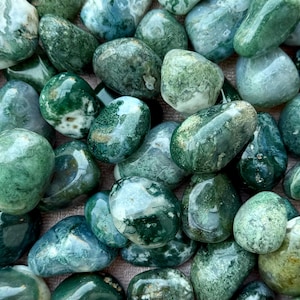 Bulk Moss Agate Tumbled | Wholesale Tumbled Stone | bulk Tumbles | Agate Tumbled | Garden Tumbled | Green Stone