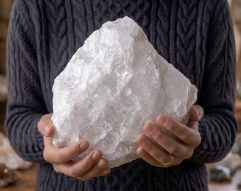 Large Raw White Quartz Stone, 1kg to 20kg Rough Snow Quartz Crystal Chunk, Natural Milky Quartz Specimen, Master Healer, Home Decor