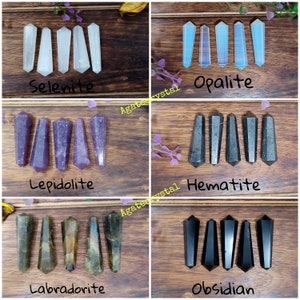 Set Of 5Pcs Double Terminated Point | Double Point Pencil | Mini Crystal Point | Pencil Point For Jewelry Making | Carved Point Crystal Grid