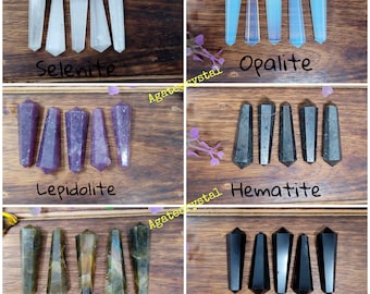 Set Of 5Pcs Double Terminated Point | Double Point Pencil | Mini Crystal Point | Pencil Point For Jewelry Making | Carved Point Crystal Grid