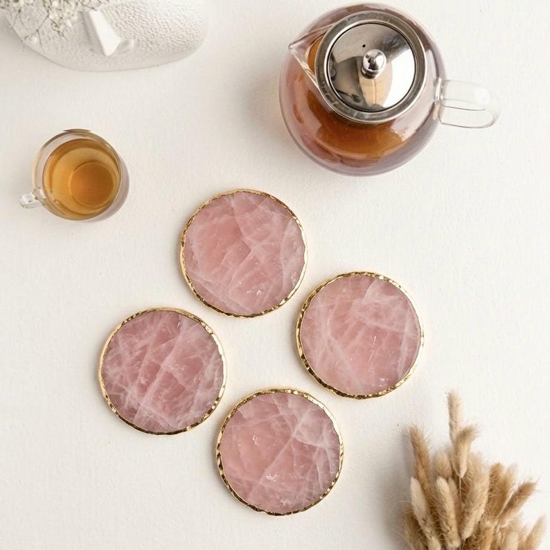 Rose quartz coaster