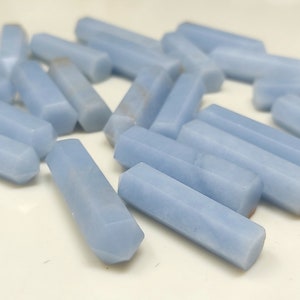 Bulk Angelite Point | Angelite Crystal Pencil Points for DIY Pendant Necklace Earrings and Crystal Grid | Wholesale Mini Crystal Points