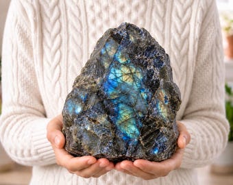Large Raw Labradorite Crystal, Natural Rough Labradorite Stone, Blue Flash Mineral Specimen, 0.5–20kg