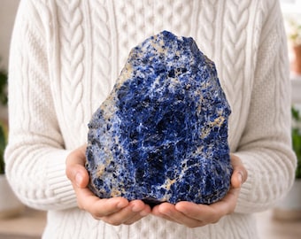 Large Raw Sodalite Crystal, Natural Rough Blue Sodalite Stone, Mineral Specimen, 0.5–20kg