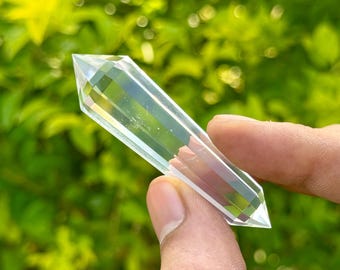 Natural Clear Quartz Vogel Wand | 12-Sided Healing Crystal | 6-7Cm Double Terminated Point | Point For Chakra Balancing & meditation