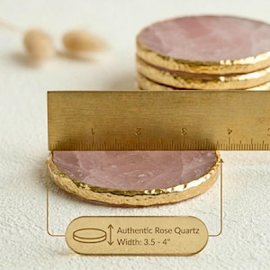 natural rose quartz coasters