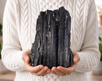 Large Raw Black Tourmaline Crystal, Natural Rough Schorl Specimen (0.5–5kg)