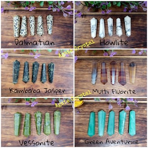 Set Of 5 Pcs Double Terminated Point | Crystal Pencil Point | Hand Cut Natural Carved Point | Stone Point for Crystal Grids or Terrarium