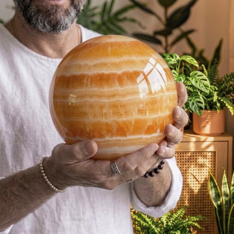 orange calcite ball