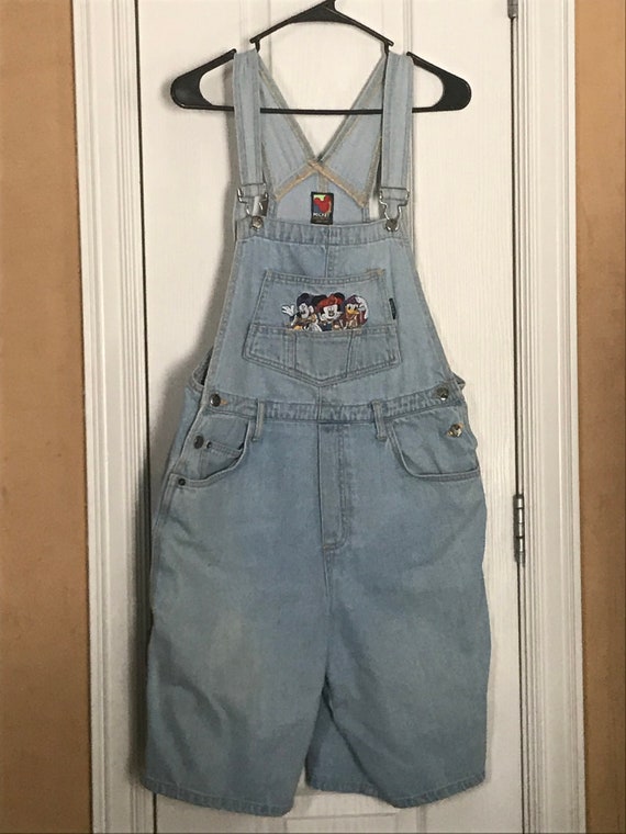90’s Mickey, Minnie and Donald short overalls