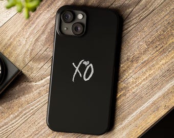 XO Minimalist Phone Case | Black Aesthetic iPhone Cover, RNB Music Vibe Design, Simple Heart Graphic, Gift for Her