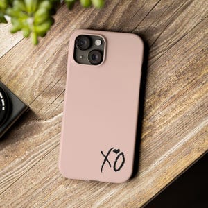 XO Esthetisch telefoonhoesje | Minimalistische roze hoes met hartontwerp, RNB iPhone-hoesje Music Vibes, leuk cadeau voor haar