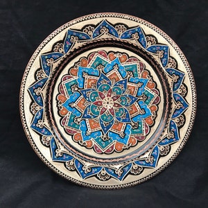 Hand Carved Plate for Unique Aesthetic Wall Decoration, Decorative Tray, Wall Plate, Unique Design Tray, Engraved Tray, Copper Wall Decor