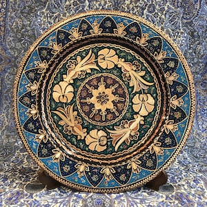Floral Design Handmade Copper Plate Suitable for Wall Hanging,Full Engraved for Your Unique Decors, Decorative Copper Tray, Boho Wall Art
