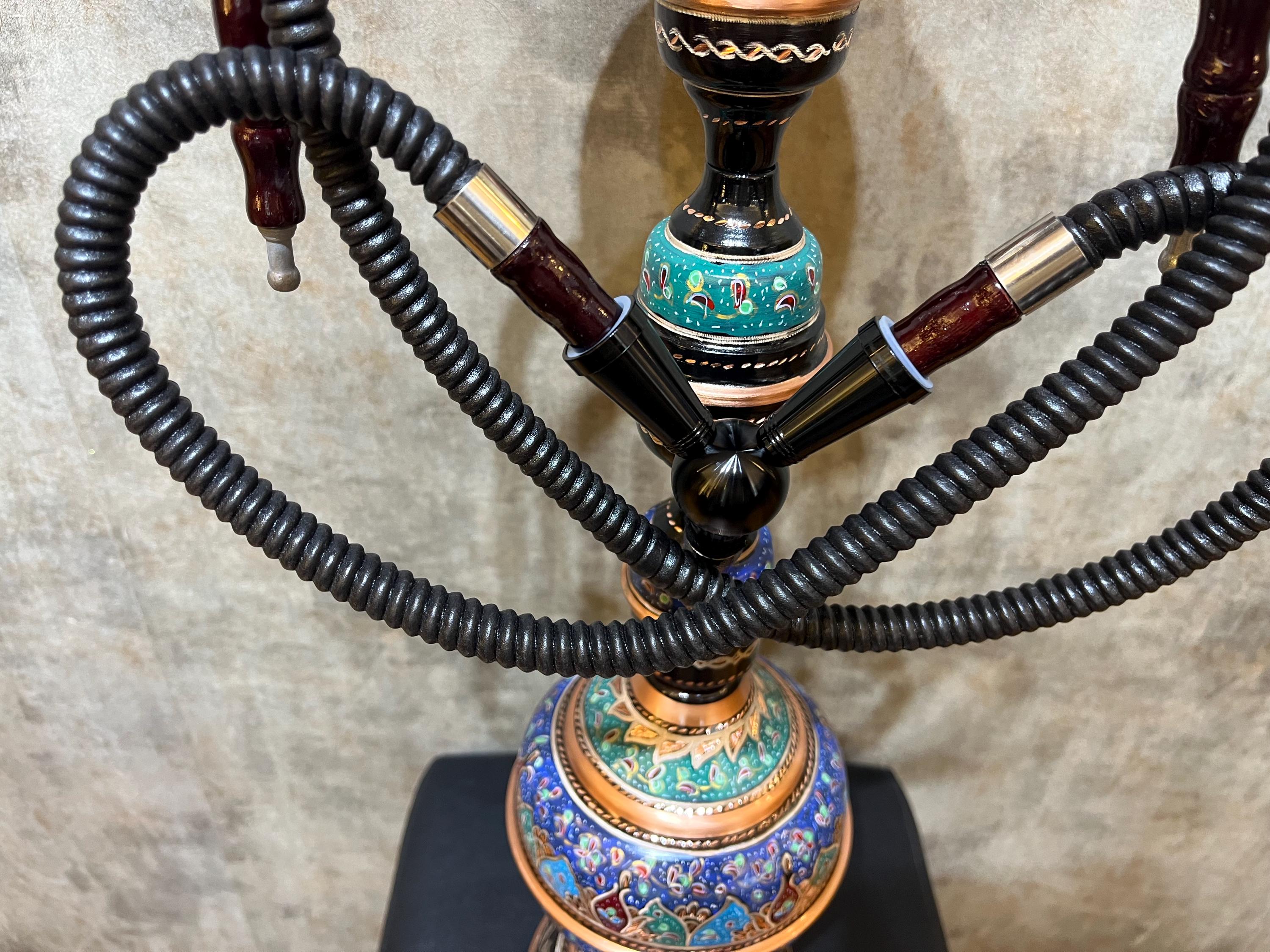 Helle Design V6 LARGE Unique Painted Handmade Copper Hookah Set Helle Design V6 LARGE Unique Painted Handmade Copper Hookah Set