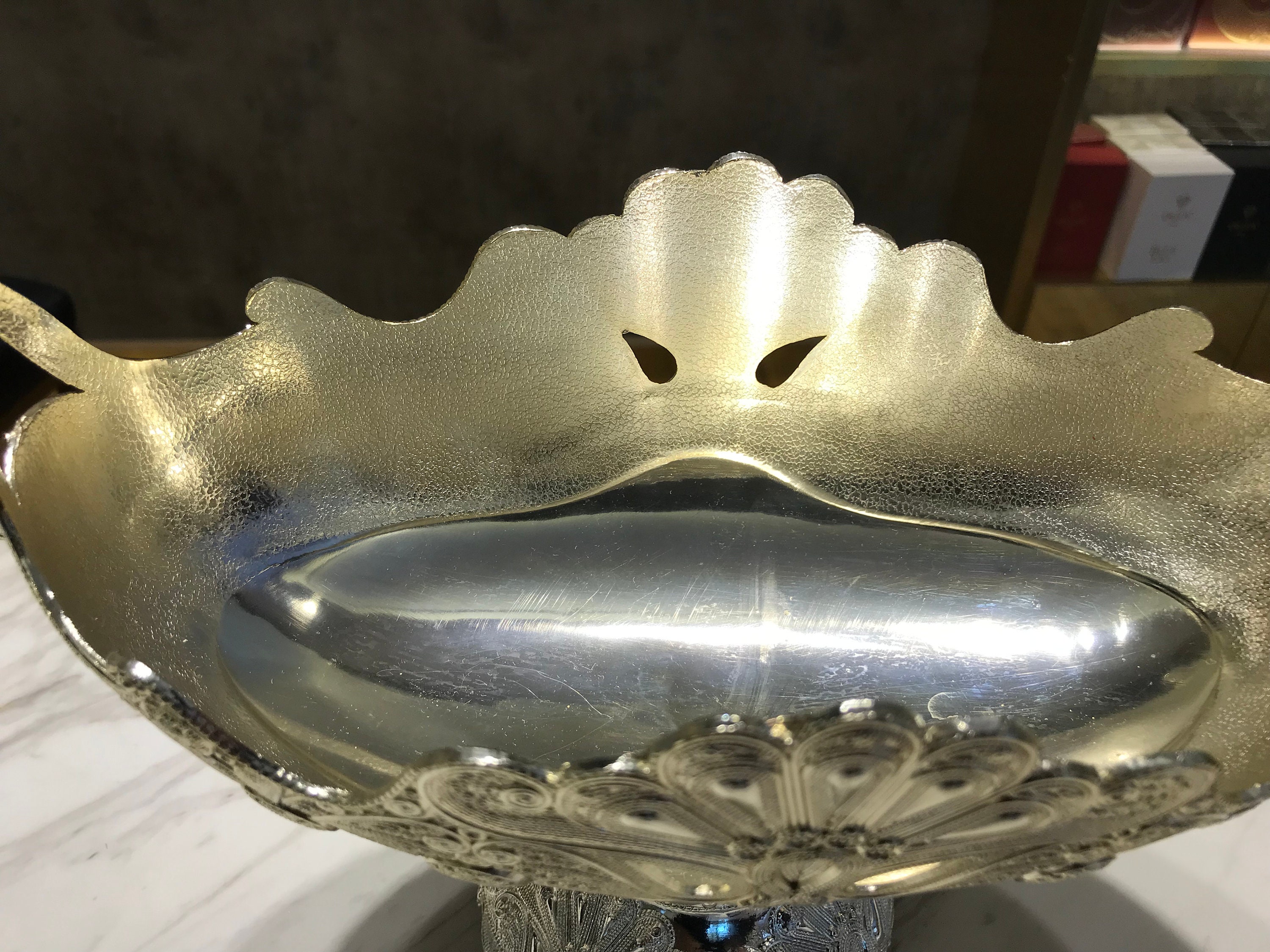 Metal Decorative Plate Vintage Engage Bowl It can be use as Etsy 日本