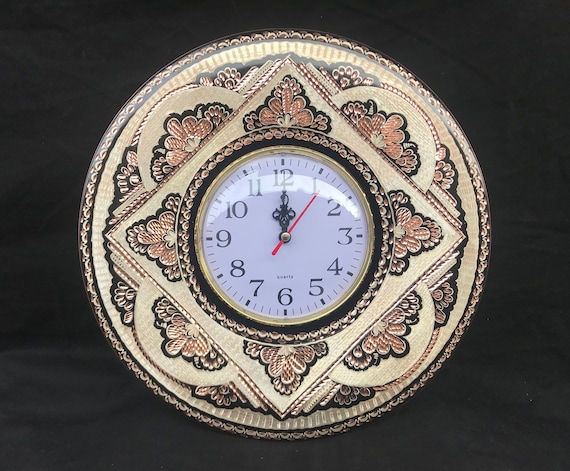 Boho Wall Decor, Decorative Wall Clock Metal, Copper Clock, Wall Hanging Art, Special Gift for Home, Turkish Copper Decor, Handmade Clock