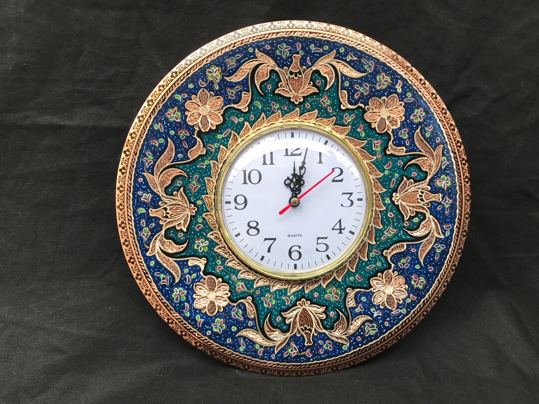 eye-catching-copper-wall-decor-art-hand-made-inlaid-wall-clock-copper
