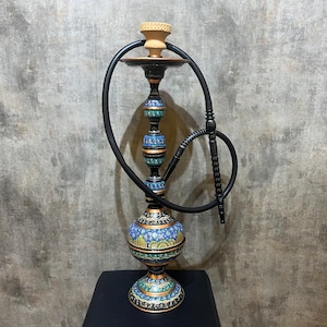 Handmade Engraved Copper Hookah Set: Turkish Sisha Pipe, Decorative Gift