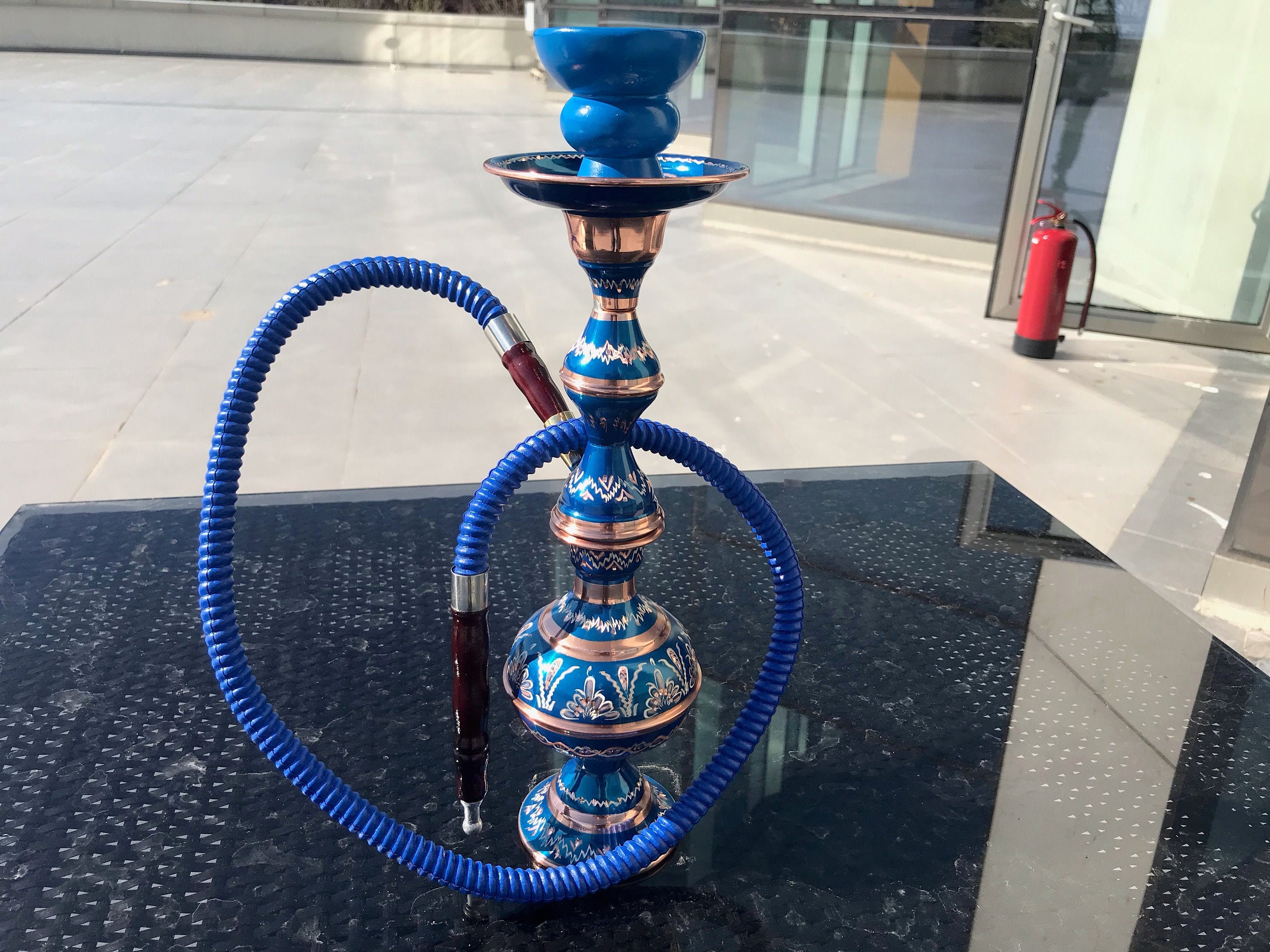 Blue Premium Hookah Set Carved Copper HookahHand Engraved Etsy