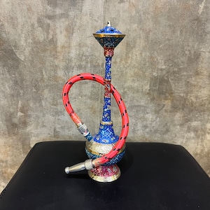 22 cm \ 8.6 Inc VINTAGE Hand Painted Small Sisha, Handmade Decorative Hookah, Inlaid Water Pipe, Pocket Size Hookah, Small Water Pipe