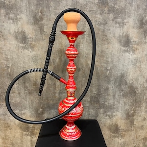 Catchy Design LARGE Red Copper Hookah Set, Unique Handmade Turkish Shisha, Engraved Red Copper Decor, Stylish Red Shisha, Gift for Smokers