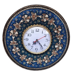 Floral Clove Design Unique Copper Clock, Rustic Wall Clock, Gift for Office, Kitchen Wall Art, Modern Clocks for Wall, Boho Chic Wall Decor