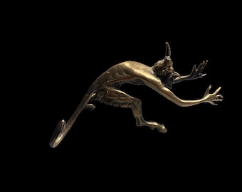 Hand-crafted Brass Devil Figurine | Funny Demon Sculpture | Brass Gothic Home Decor | Occult Gift | Unique Gothic Gift