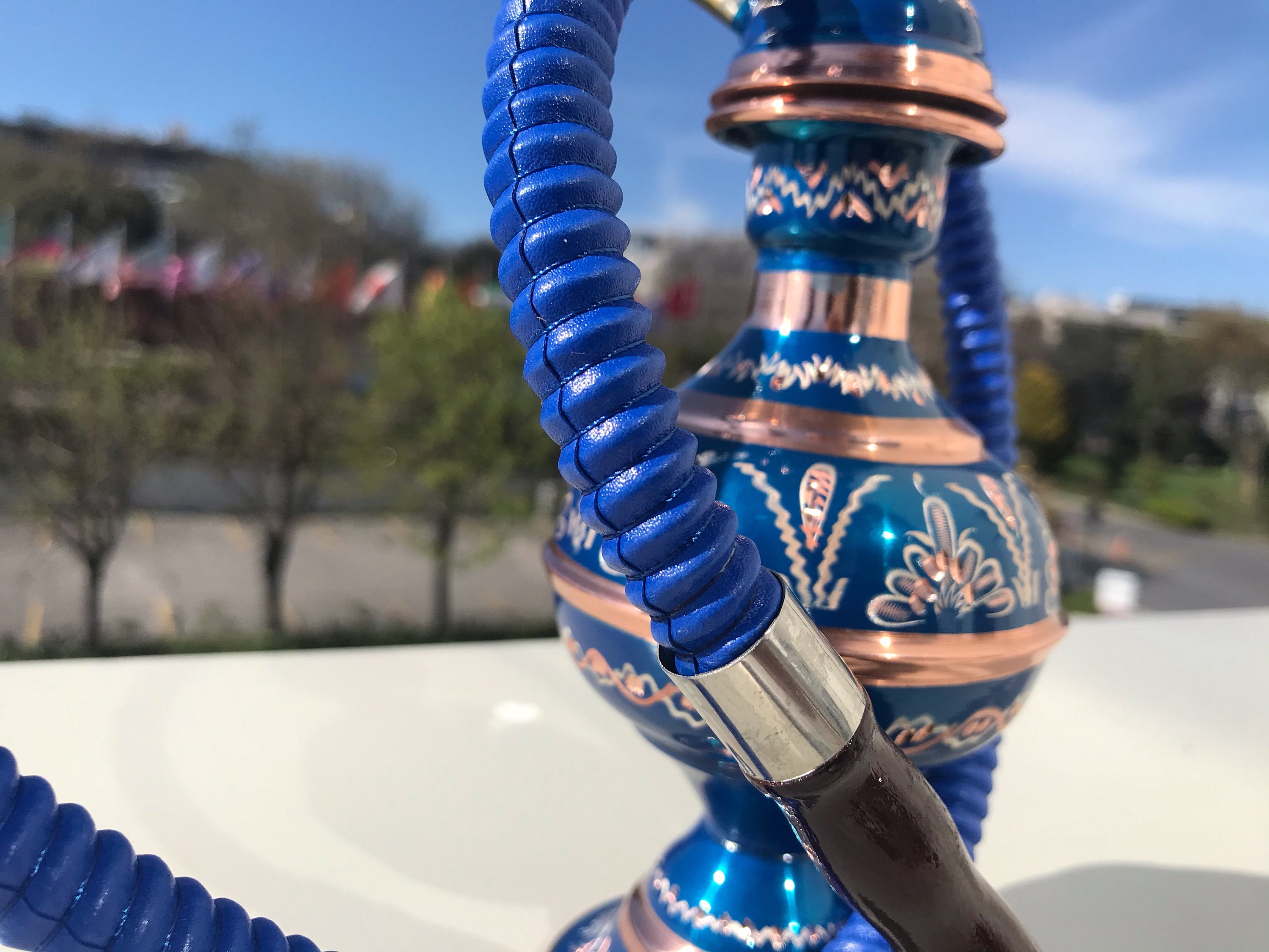 Blue Premium Hookah Set Carved Copper HookahHand Engraved Etsy