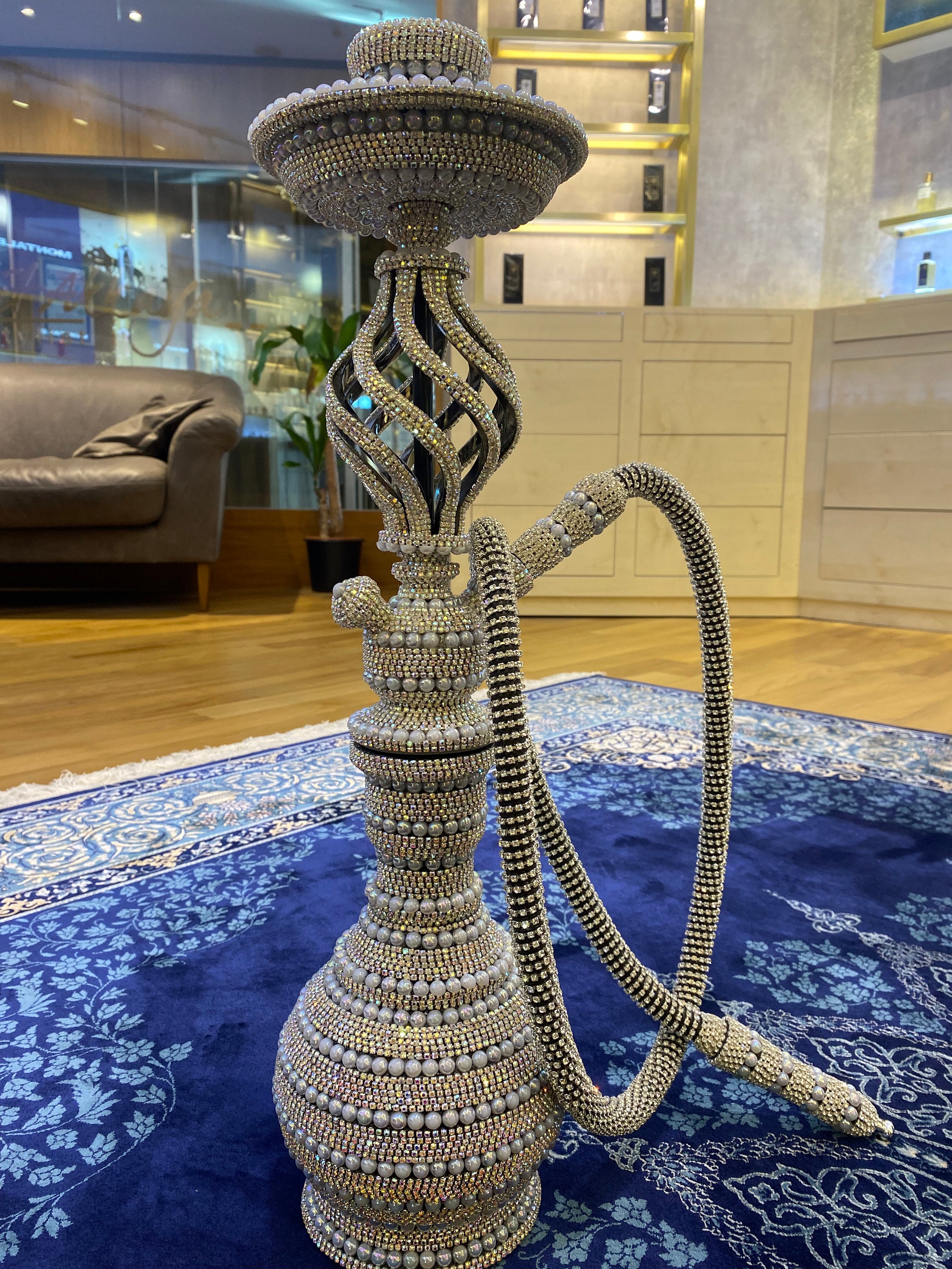 58 Cm  22.8 Inc Elegant Full Handmade Turkish Hookah, Unique