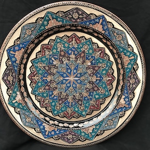 Large Metal Wall Plate, Large Wall Decor, Copper Decor, Decorative Wall Plate, Unique Gift, Designer Tray, Engraved Tray, Copper Wall Art