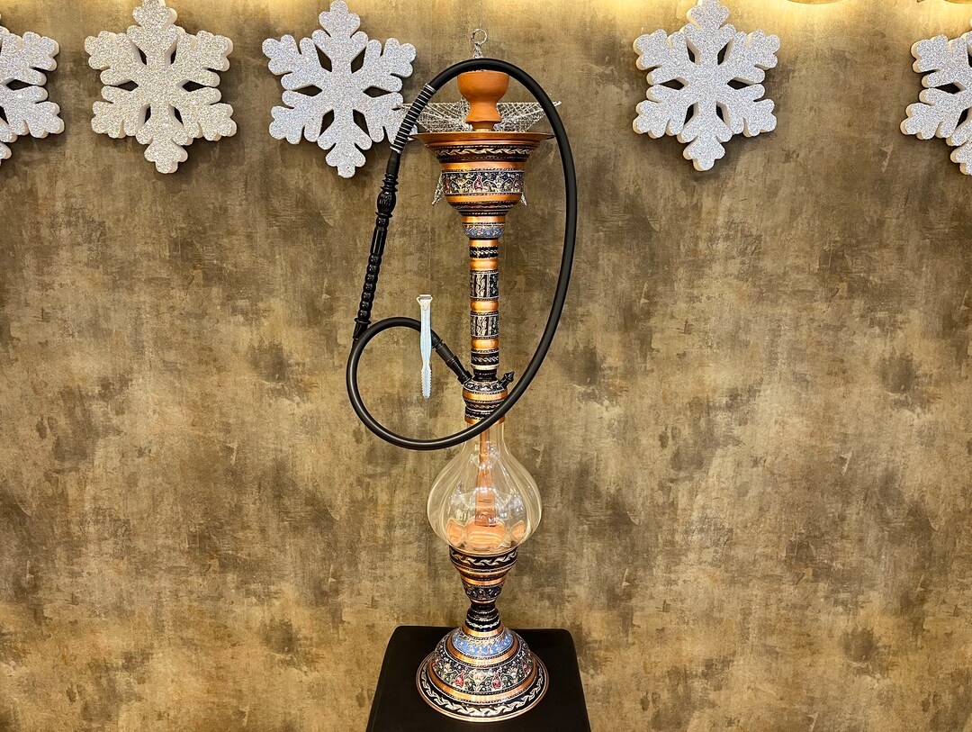 Extra Large Enjoy Design Unique Painted Handmade Hookah Set, Luxury ...